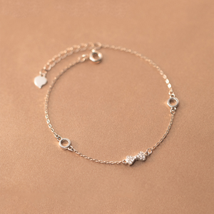 Bracelet chaîne en zircon avec nœud papillon