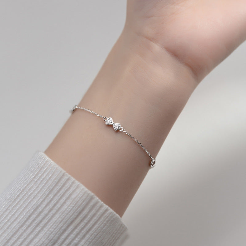 Bracelet chaîne en zircon avec nœud papillon