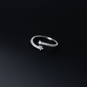 Bague Nuit Étoilée Ornée de Zircons