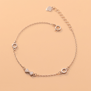 Bracelet chaîne en zircon avec nœud papillon