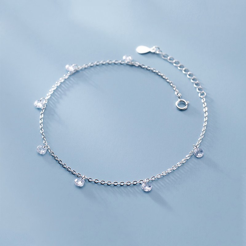 Round Zircon Chain Anklet