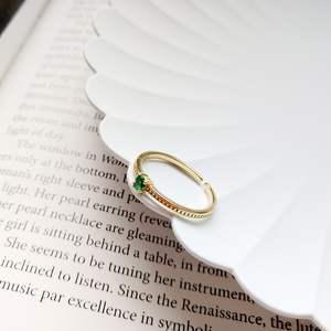 Round Green Zircon Ring