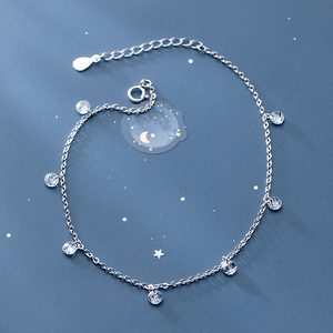 Round Zircon Chain Anklet