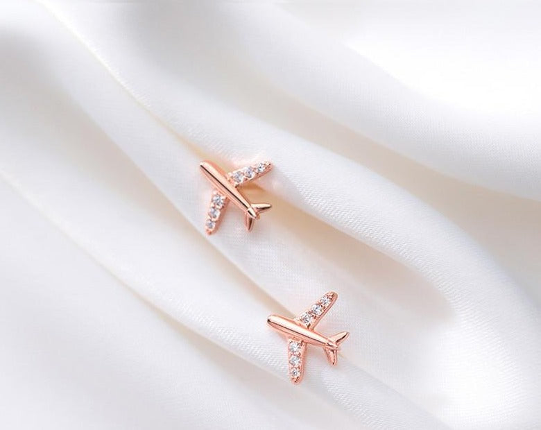 Mini Airplane Stud Earrings