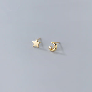 Star Moon Stud Earrings