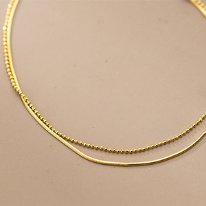 Double Snake Bone Bead Anklet