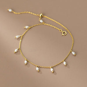 Natural Baroque Pearl Shell Anklet