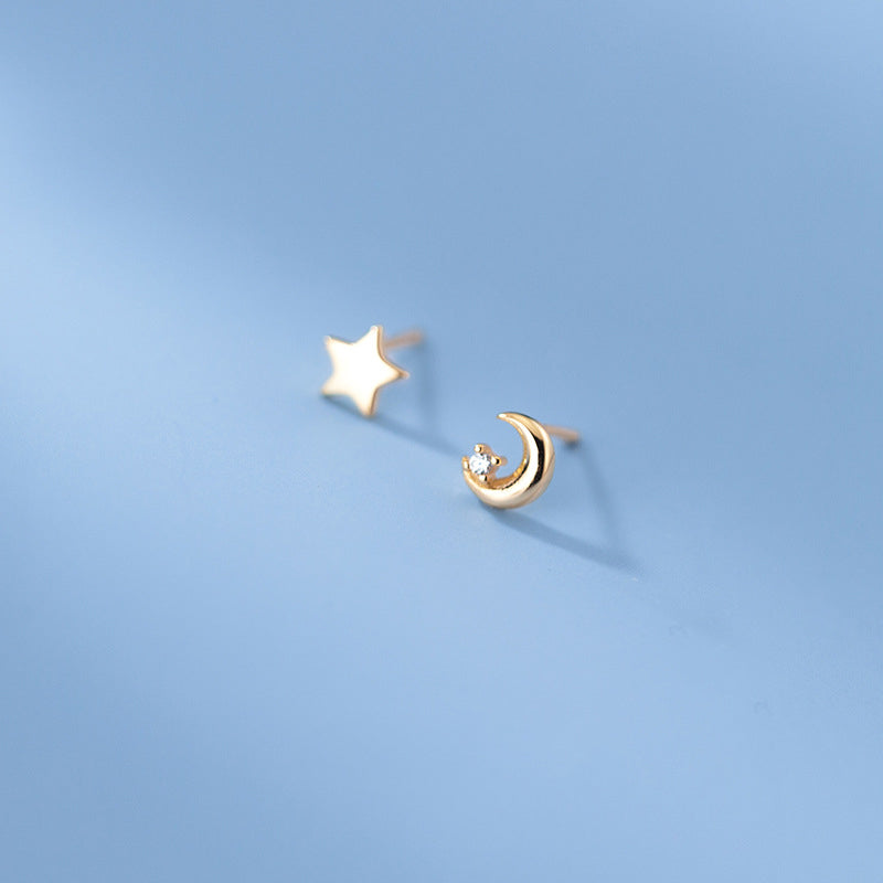 Star Moon Stud Earrings