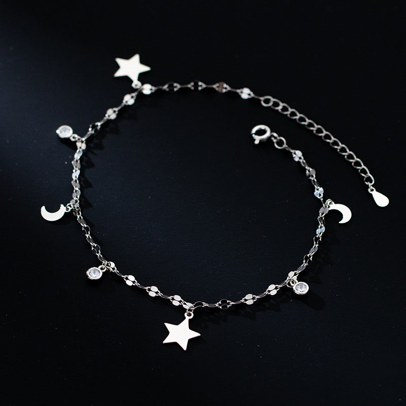 Elegant Moon Star Chain Anklet