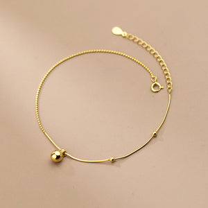 Glossy Snake Bone Bead Anklet