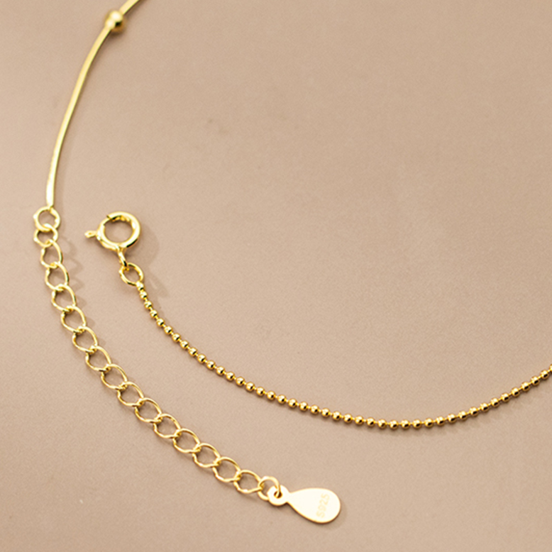 Glossy Snake Bone Bead Anklet